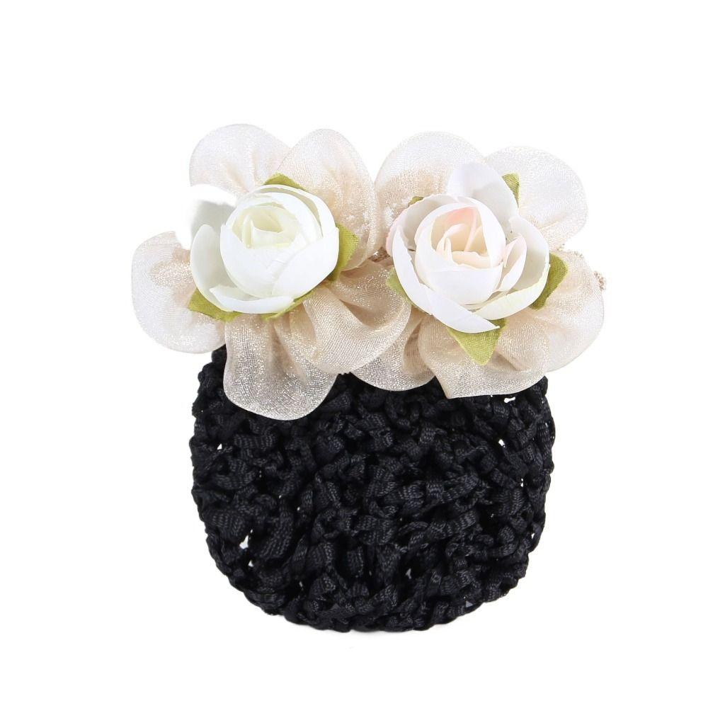 Цветочная шпилька для волос Женская пружинная заколка для волос Головной убор с заколкой-сеткой Винтажная корейская заколка-снуд для волос Женская