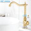 Antique Faucet Brass Single Ceramic Lever 360 Rotatable Basin Vessel Sink Tap Retro Bathroom Kitchen Hot Cold Water Mixer