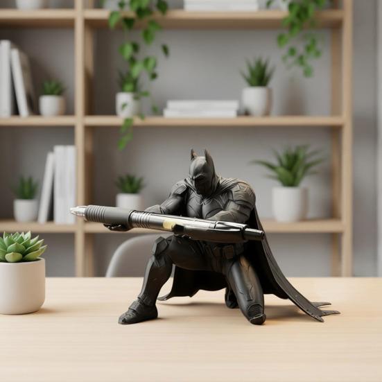 3D-печатный держатель для ручек Бэтмен, Уникальный настольный органайзер для офиса и дома, Крутое украшение для рабочего стола и Забавный канцелярский подарок для поклонников Бэтмена