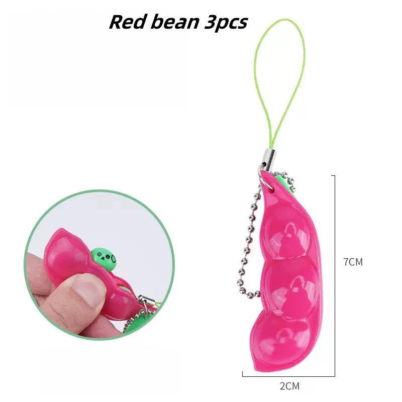 Fidget Toys Edamame Squishy Keychain Stress Relief Squeeze Peas Beans Cute Adult Toy Decompression Pack