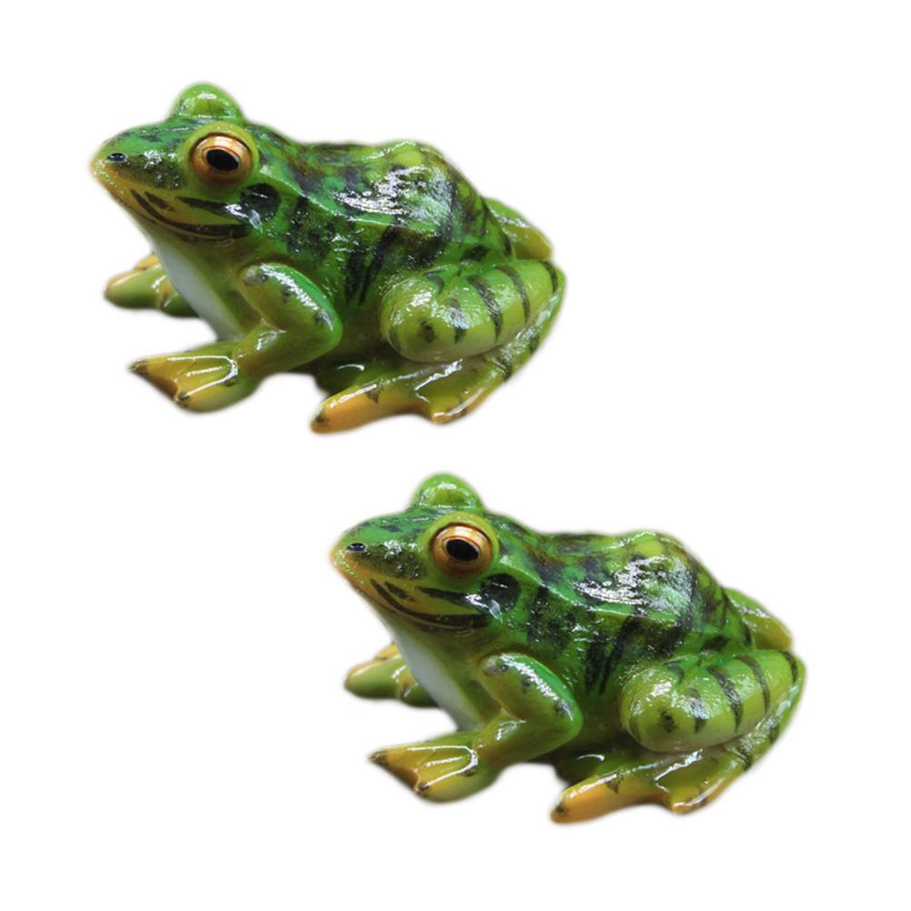 2 шт. декоративная имитация игрушечной лягушки лягушки мини смоляные модели животных украшения ландшафтный дизайн украшения