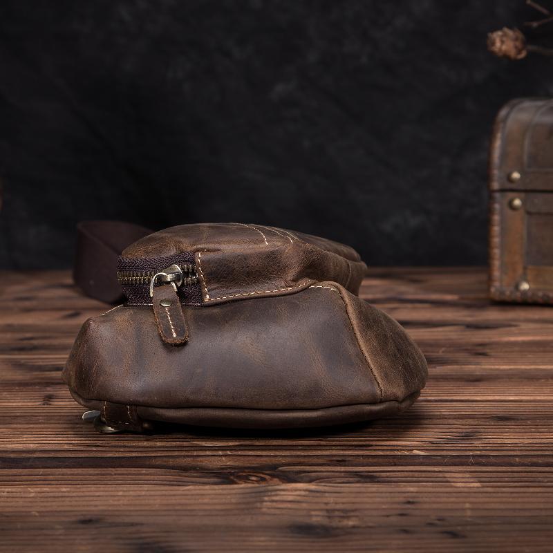 Качественная мужская оригинальная кожаная модная сумка на груди, дизайнерская мужская сумка через плечо на слинге, сумка на одно плечо, рюкзак, рюкзак