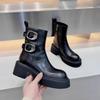 NEW Women Ankle Boots Eelgant Side Zippers Shoes Vintage Square Heels Autumn Winter Ladies Chelsea Booties