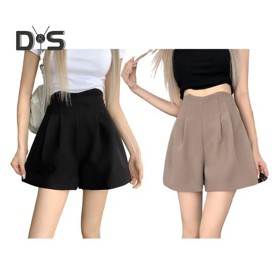 Женские костюмные шорты Плиссированные шорты с высокой талией Летние нарядные рабочие шорты Повседневная домашняя одежда с широкими штанинами