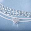 Beach Love Multi-layered Anklet Female Bohemian Heart-Shaped Peach Heart Double Chain Footwork AVE