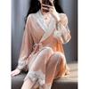 Gold Velvet Pajamas Women's Autumn and Winter Temperament Home Wear Set Lace Pajamas
