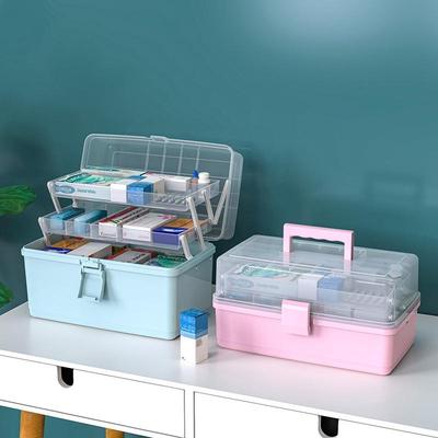 Большая вместимость коробки-органайзера для семейной медицины, портативная аптечка первой помощи, контейнер для хранения лекарств, семейный набор косметики, коробки для хранения