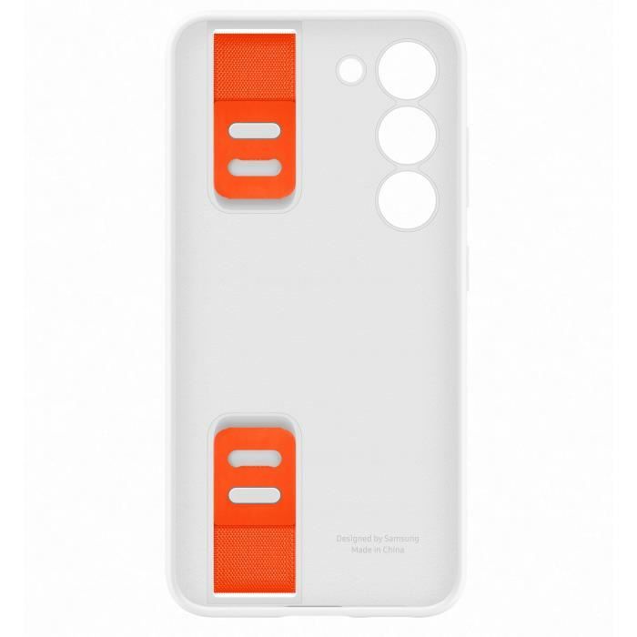 Coque silicone samsung avec lanière s23 blanc