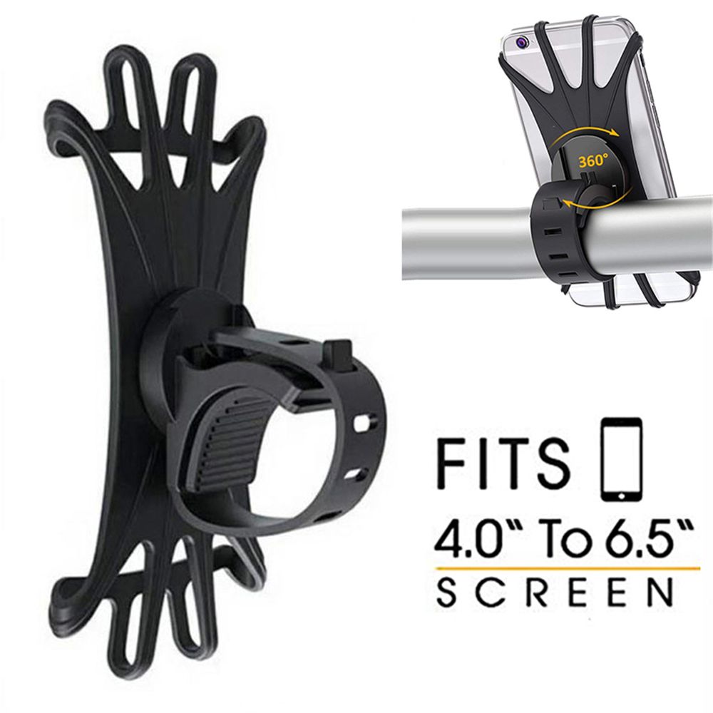 360° Silicone Smartphone Anti-shock Bicycle Bracket Strap MTB Motorcycle Stand Bike Phone Holder