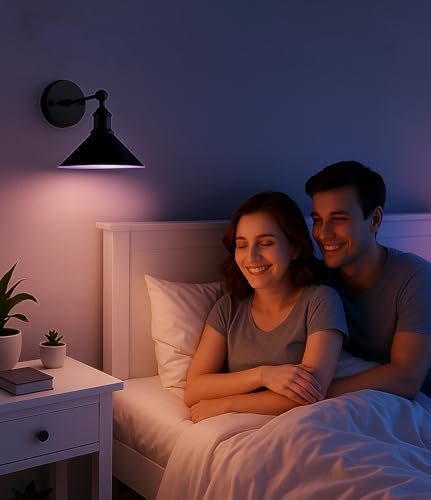 Wall Sconce: 2 Set RGB 15-Color Dimmable Wireless LED Light - Rechargeable Battery Operated Wall Lamp with Remote Control for Bedroom Farmhouse