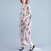 Dimanaf 2024 Plus Size Dress Women Summer V-Neck Sundress Bohemian Floral Print Loose Big Oversize Maxi Dress 7015