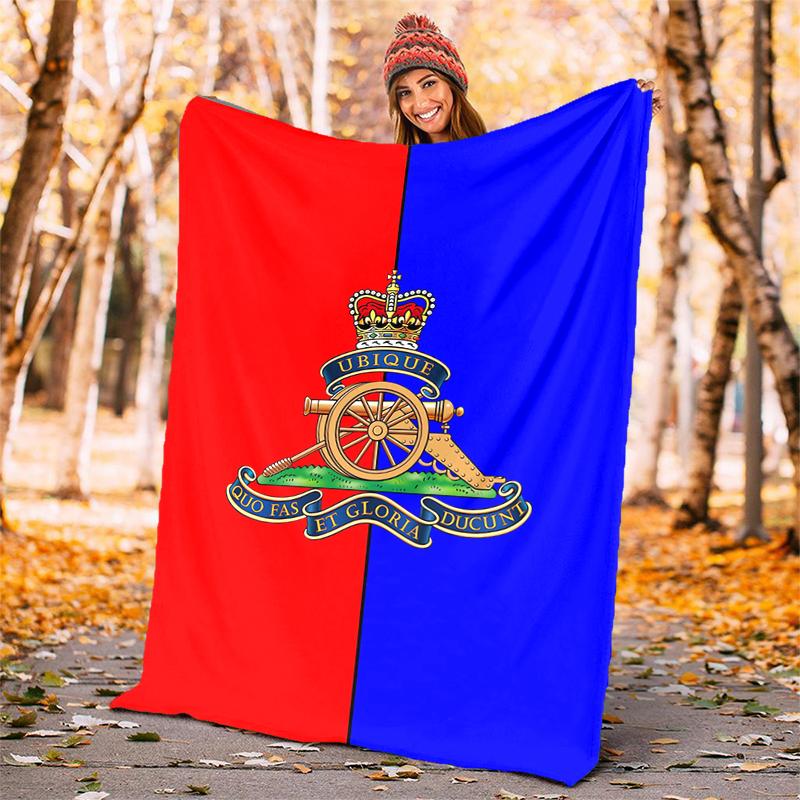 British Royal Artillery Flannel Blanket Soft All-Season Throw, Design for Camping, Car Travel, Hiking Sofa, Bed, Office Perfect Gift for Parties