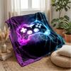 Neon Game Controller Theme blanket Lightweight Warm Flannel Blanket Decorative Throw Blanket for Home Decoration