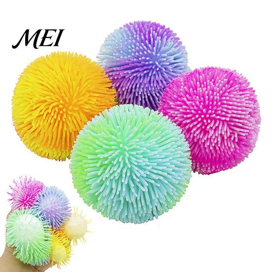 Stress Reduction Gadget Relief Fuzz Ball Toy, TPR Fuzzy Squeeze Fidget Calming Hand Toy Anxiety Relieving Office Desk for Focus Aid, Relaxation