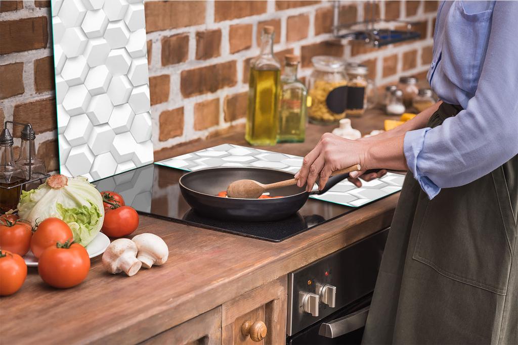 GLASS CUTTING BOARD 2x 30x52 WHITE