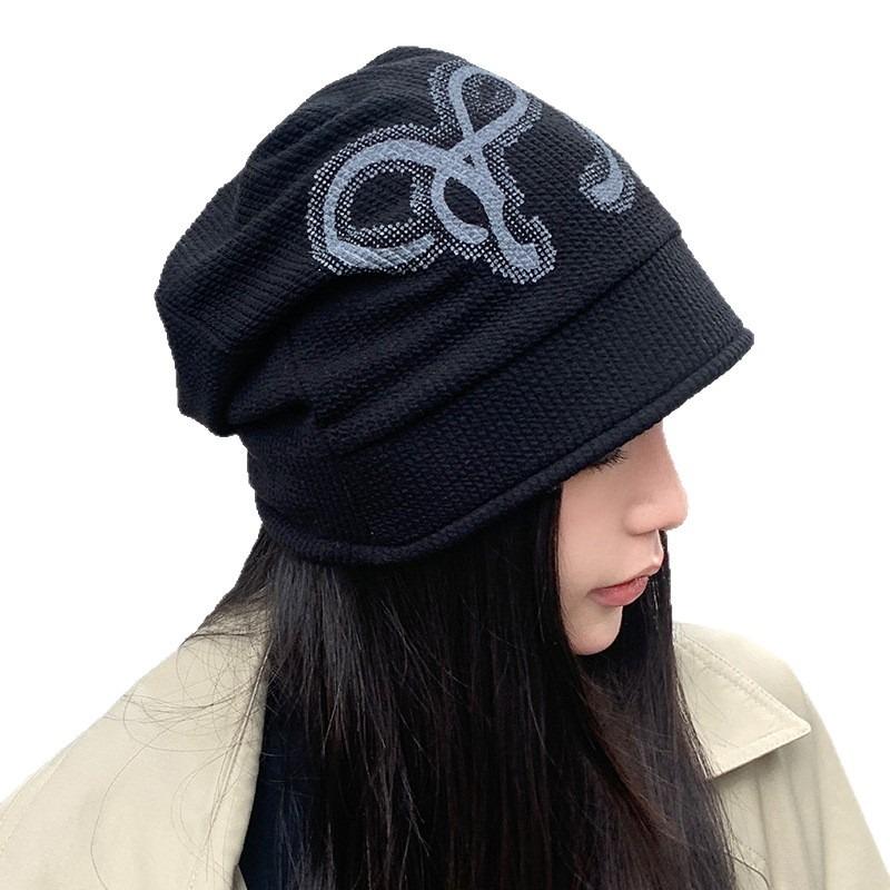 Korean Style Women S Large Head Size Warm Ear Protection Solid Color Versatile Beanie Hat