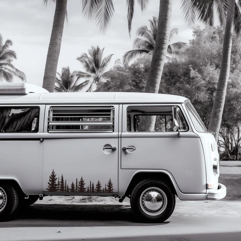 Forest&Trees Car Windows Door Stickers,Waterproof Die Cut Camper Caravan Vans Decor Decaos Vinyl Tunning Accessories