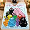 Flannel BlanketBarbapapa Warm Soft Throw Blanket for Indoor Sofa Bed Living Room Use