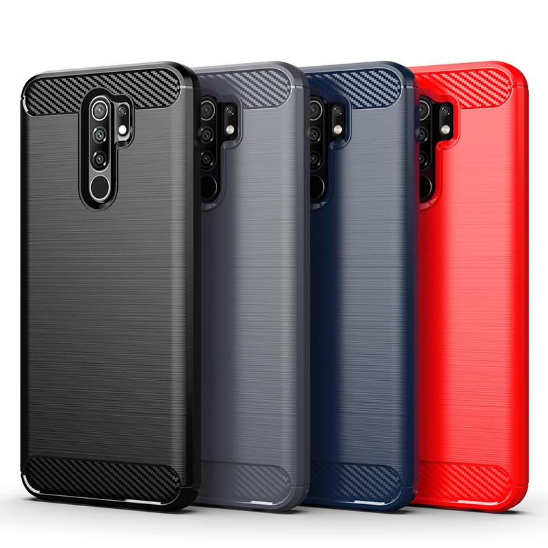 For Xiaomi Redmi 9 Case Cover Redmi 9A 9C 8A Note 8 T 9 Pro 9S 8T Anti-knock Bumper Soft TPU Carbon Fiber Phone Case On Redmi 9A