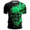 2024 Мужская футболка, модная повседневная, винтажная, с принтом мертвого черепа, 3D, летняя, с круглым вырезом, удобная, большая футболка, мужская верхняя одежда