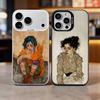 Чехол для телефона E-Egon S-Schiele Цветной Серебристый Задник Для IPhone 17 16 15 14 13 12 11 Plus Pro Max Plus