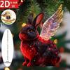 New 2D Flat Christmas Hanging Pendant Ballerina Simulation Angel Hanging Decor Acrylic Shining Rabbit Keychain Navidad Decor