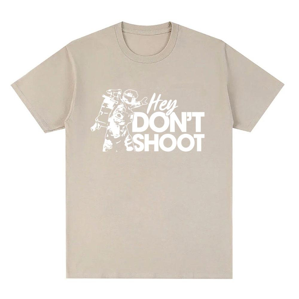 Футболка Don't Shoot Game Arc Raiders Унисекс Уличная одежда Хип-хоп Хлопок Короткий рукав Мужская футболка Круглый вырез Модная Свободная Мужские футболки