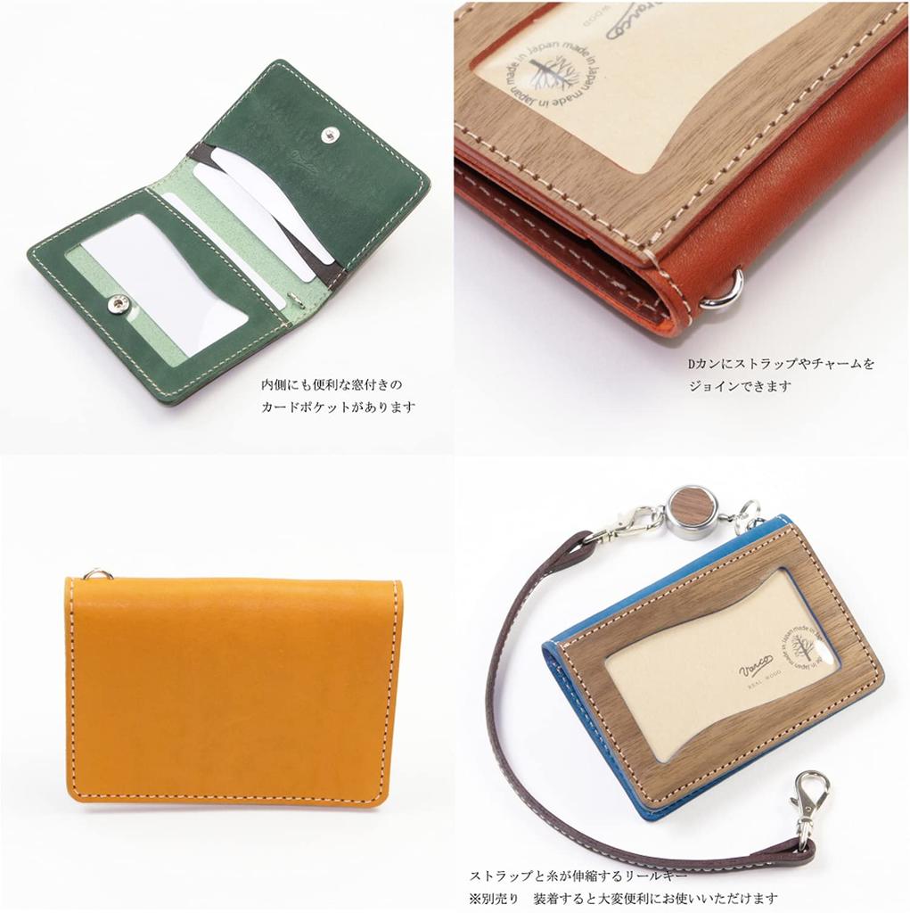 REAL WW Card Case Business Card Holder Card Case Genuine Leather Natural Wood Wood Leather Made In Japan Green [VARCO WOOD] Men's Women's