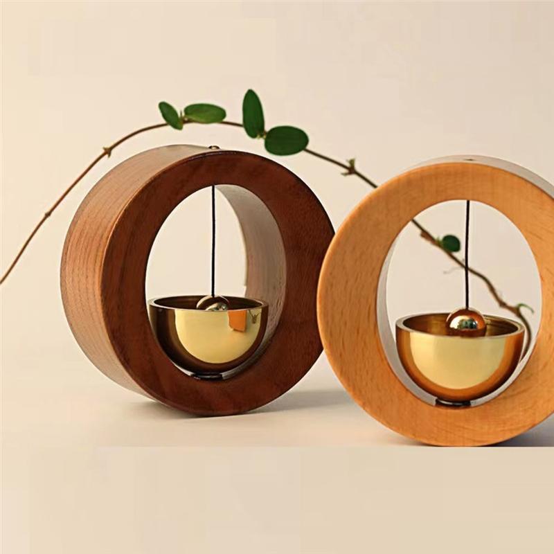 Wood Copper Wind Chime Wooden Wireless Door Bell Entrance Reminder Doorbell Aesthetic Home Decorations Doorbell B Durable