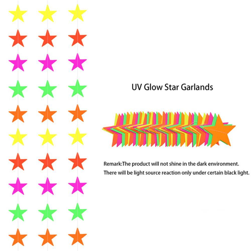 Круглая пентаграмма в форме флуоресцентного рисунка для вечеринки, светящийся баннер из ПВХ, декор для вечеринки в черном свете, неоновая тематическая вечеринка