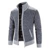 New Winter Men's Patchwork Jacket Knitted Coat Fashion Cardigan Outerwear Long Sleeves Casual Thick Slim Warm Zipper Coats