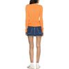Женский свитер Polo Ralph Lauren SS23 с логотипом жаккардовой вязки в рубчик, с круглым вырезом, оранжевый 211891641-008