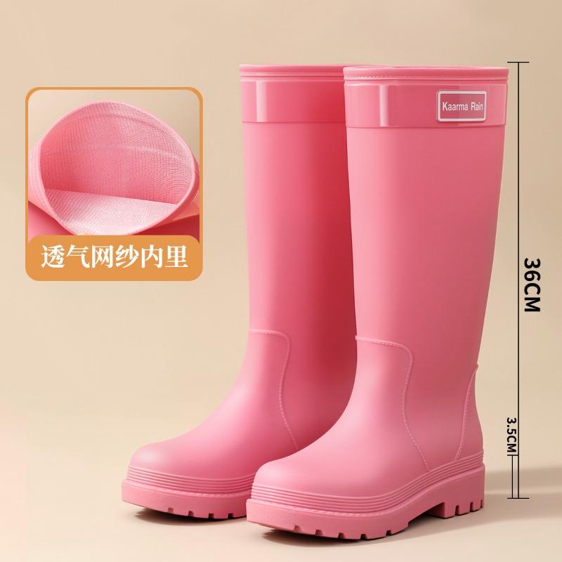 Женские резиновые сапоги хаки высотой 36 см, водонепроницаемые, для городских поездок, милые сапоги для дождя, с высоким голенищем, красные водонепроницаемые сапоги