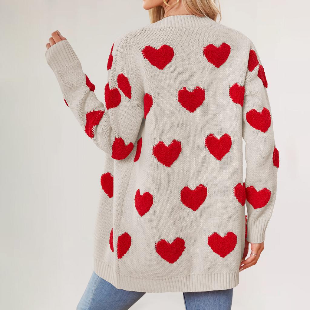 Вязаный кардиган средней длины с V-образным вырезом и пуговицами для женщин