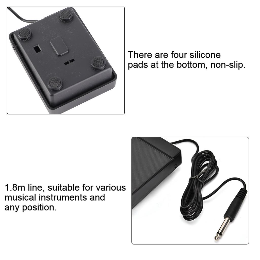 6.35 Foot Sustain Single Pedal Controller for Electronic Keyboard Piano