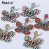 Розовые Классические Серьги-подвески с Кристаллами и Бабочкой из Сплава для Женщин PD863