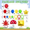 Super Theme Red Yellow Green Star Cloud Mushroom Foil Balloon Garland Baby Shower Kids Birthday Party Decoration Supp