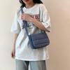 Женская модная маленькая наплечная сумка из нейлона и космического хлопка с вышивкой нитью, повседневная однотонная, универсальная, с клапаном, квадратная сумка-кроссбоди KTY