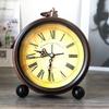 Retro European Style Pastoral Creative Alarm Clock Lazy Silent Student Alarm Clock Simple Bedside Small Alarm Clock Seat Table Clock