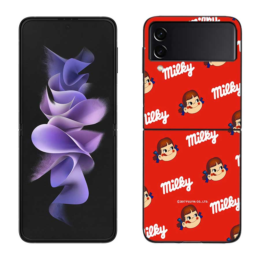 F-Fujiya M-Milky P-Peko C-chan Мультяшный Чехол для Телефона для Samsung Z Flip 7 6 5G Galaxy Z Flip 5 4 3 Черный Жесткий Чехол Роскошный ПК
