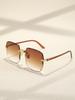 1 шт. Ретро Бескаркасные Окантованные Квадратные Модные Очки Женские Градиентные Очки Солнцезащитные Очки для Путешествий на Открытом Воздухе