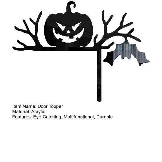 Наклейка на дверь на Хэллоуин, акриловая летучая мышь, тыква, настенная наклейка на дверь на Хэллоуин, угловая рамка, знак, украшение для дома для дверного настенного выключателя