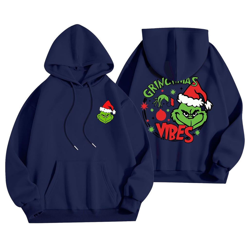 Женская мода, легкий женский свитер с длинными рукавами и карманами, рождественская толстовка с капюшоном