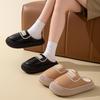 2025 Women's Waterproof Plush Cotton Outdoor Slippers, Non-slip Thick Sole, Warm Home Shoes