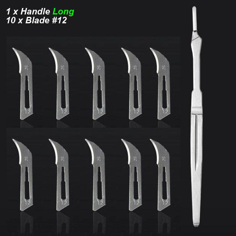 Scalpel Blades Handle Thick Long Carbon Steel Carving Metal Office Surgical Stationery Medical Cutter Knife Number 10 11 12 15