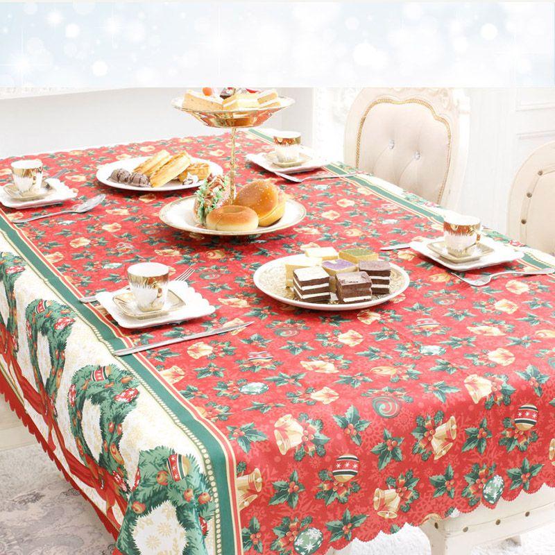 Versatile Santa Christmas Red Tablecloth Designed For Effortless Use In Various Holiday Occasions