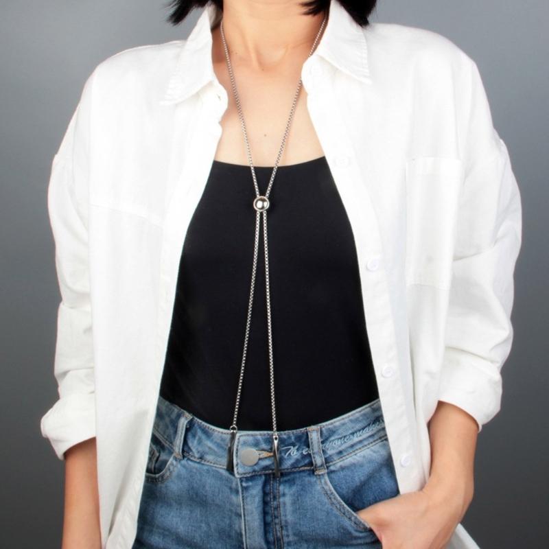 Сексуальное ожерелье-галстук боло, бусина, крутая цепочка на воротник, изящные чокеры-лариат с бусинами