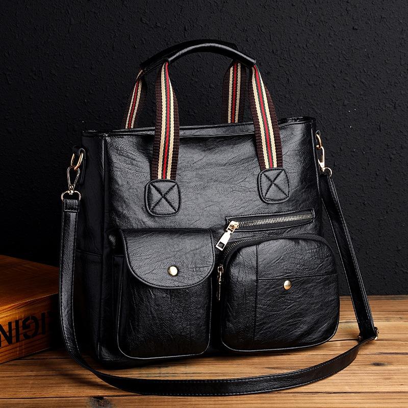 Crossbody Bag Handheld Bag Large Capacity Multi-Pocket Fashion Euro-American New Shoulder Bag Middle-Aged Mom Bag Outdoor Travel