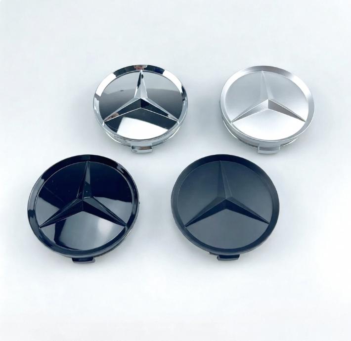 4 pieces 75MM Integrated Black or Silver Star Logo Mercedes Benz Amg C177 W218 Class Wheel Rims Center Hub Caps Auto Accessories CO1