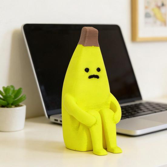 3D-печатная фигурка Бананового Человека, забавная разочарованная скульптура банана для дома, офиса, гостиной, настольного декора